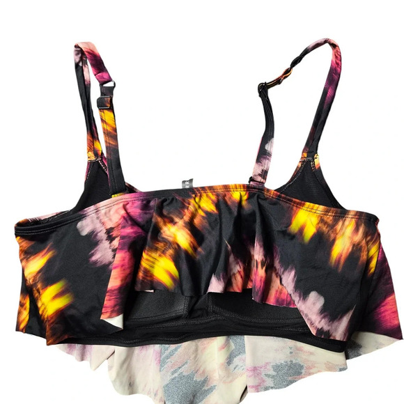 Torrid Wash Striped Dye V Flounce Bikini Size: 0x - Picture 7 of 7